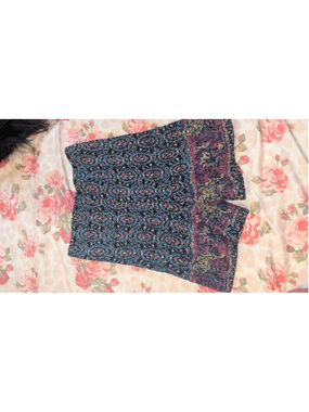 Women's Free People XS Floral Smocked Shorts in Black and Blue